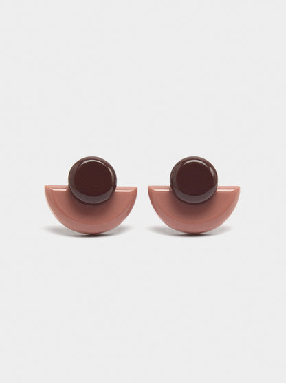 Fan Earrings With Resin