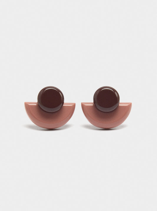 Fan Earrings With Resin