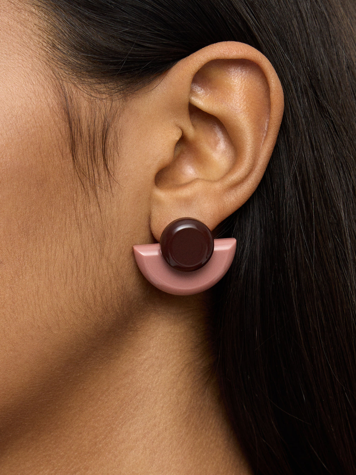 Fan Earrings With Resin