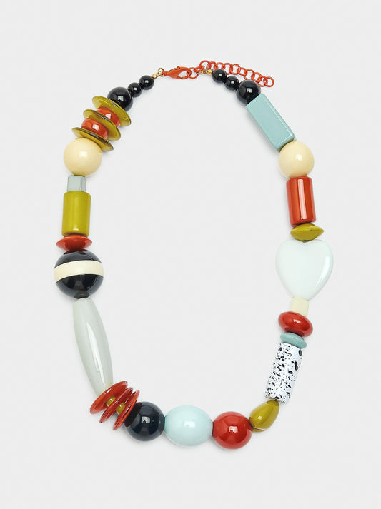 Short Necklace With Multicolor Beads