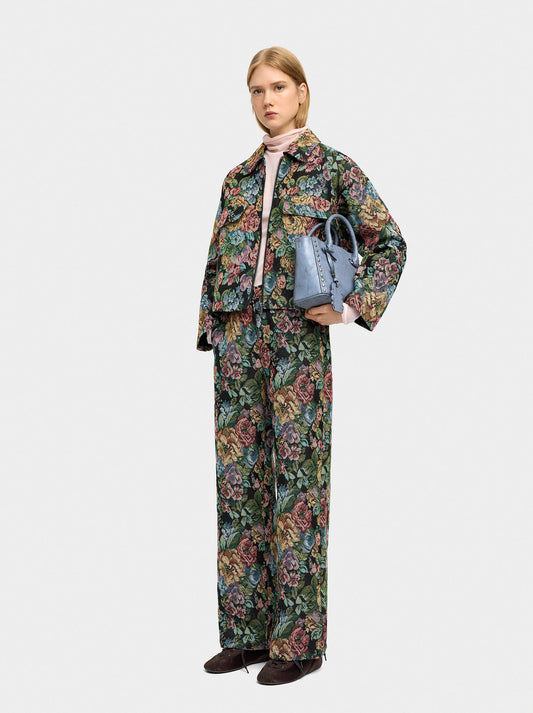 Floral Jacquard Trousers