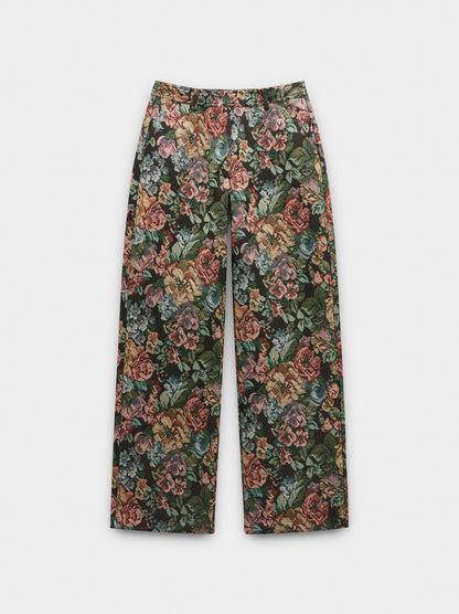 Floral Jacquard Trousers