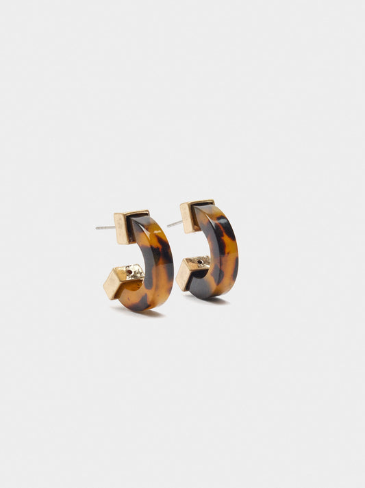 Hoop Earrings With Tortoiseshell Effect