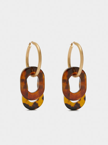 Hoop Earrings With Tortoiseshell Effect