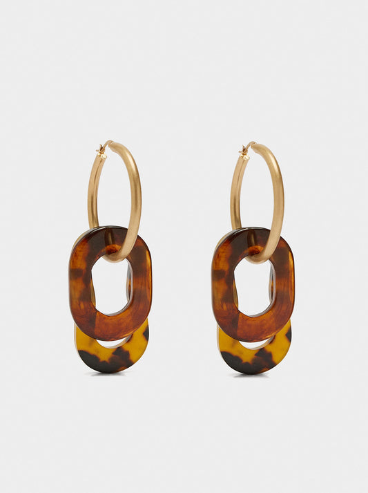 Hoop Earrings With Tortoiseshell Effect
