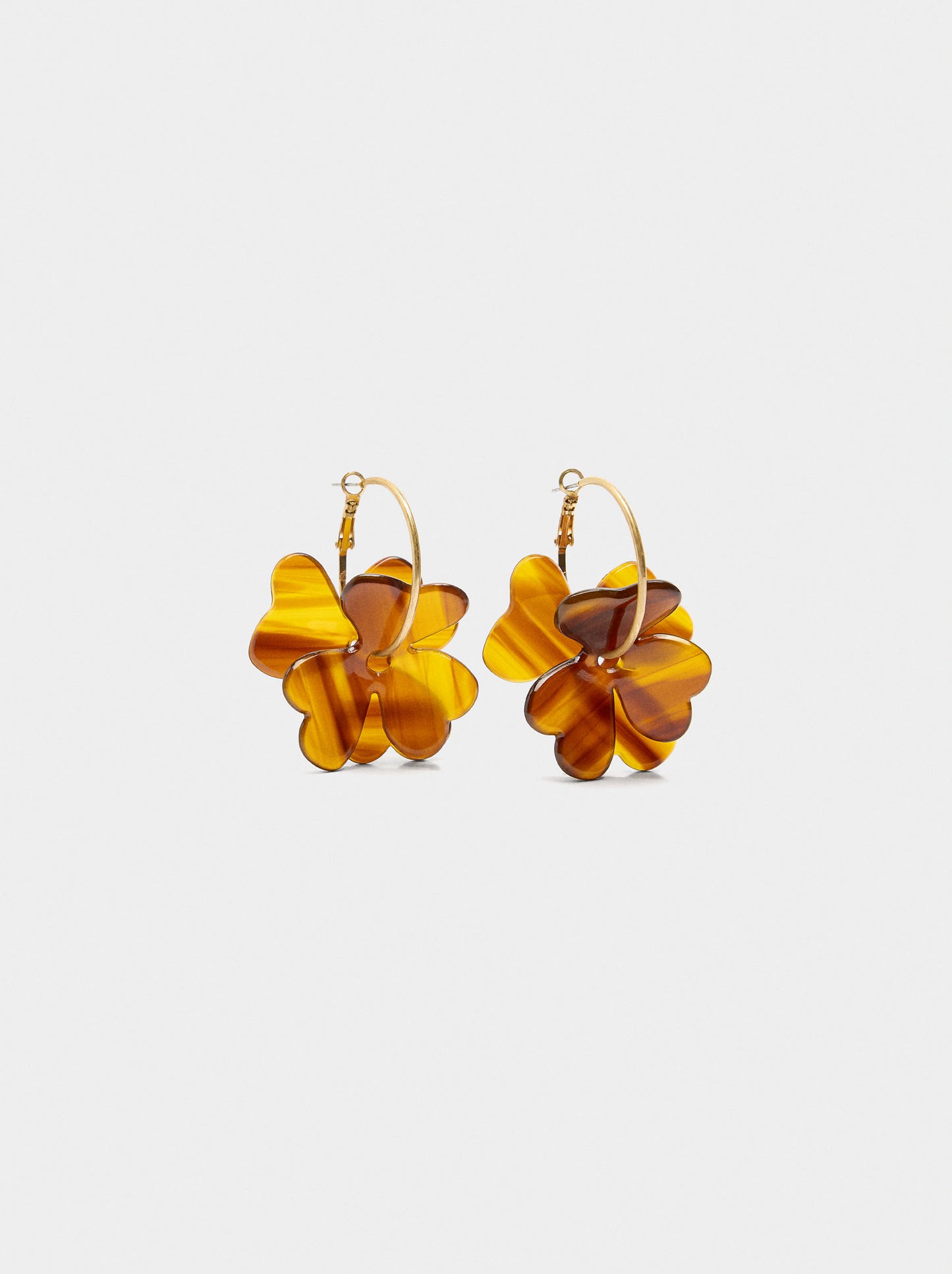 Hoops Earrings With Flowers