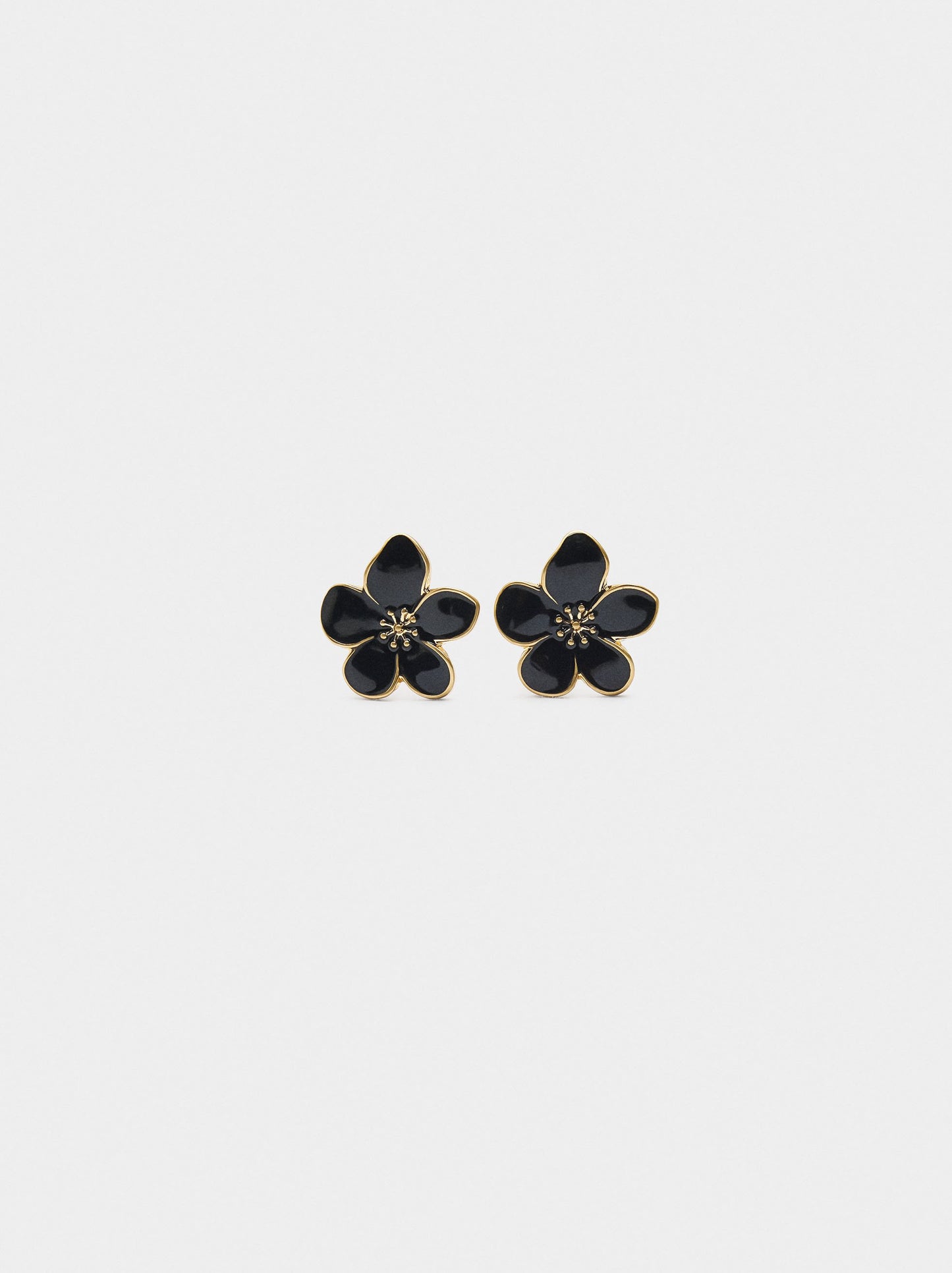 Flower Earrings With Enamel