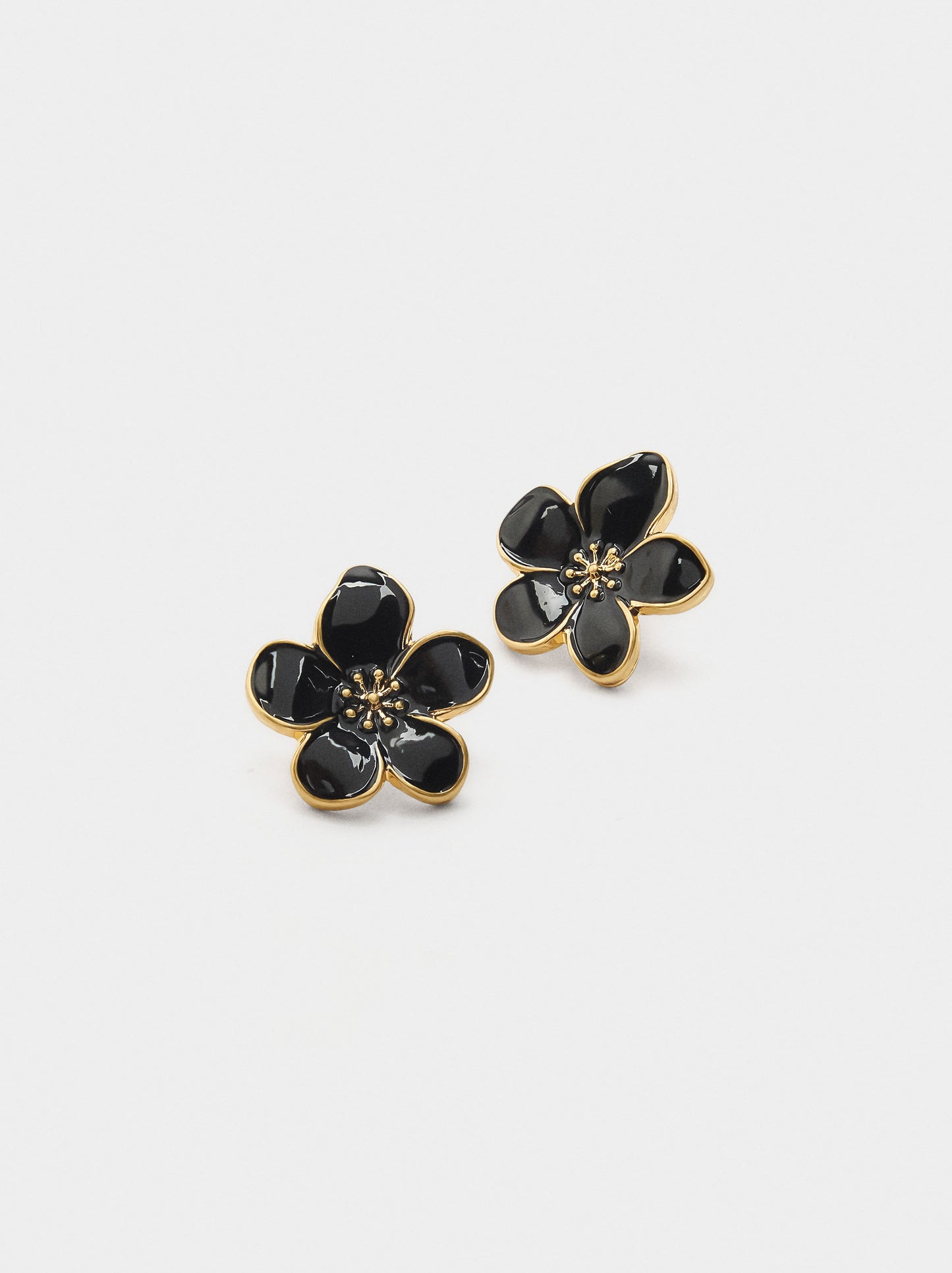 Flower Earrings With Enamel