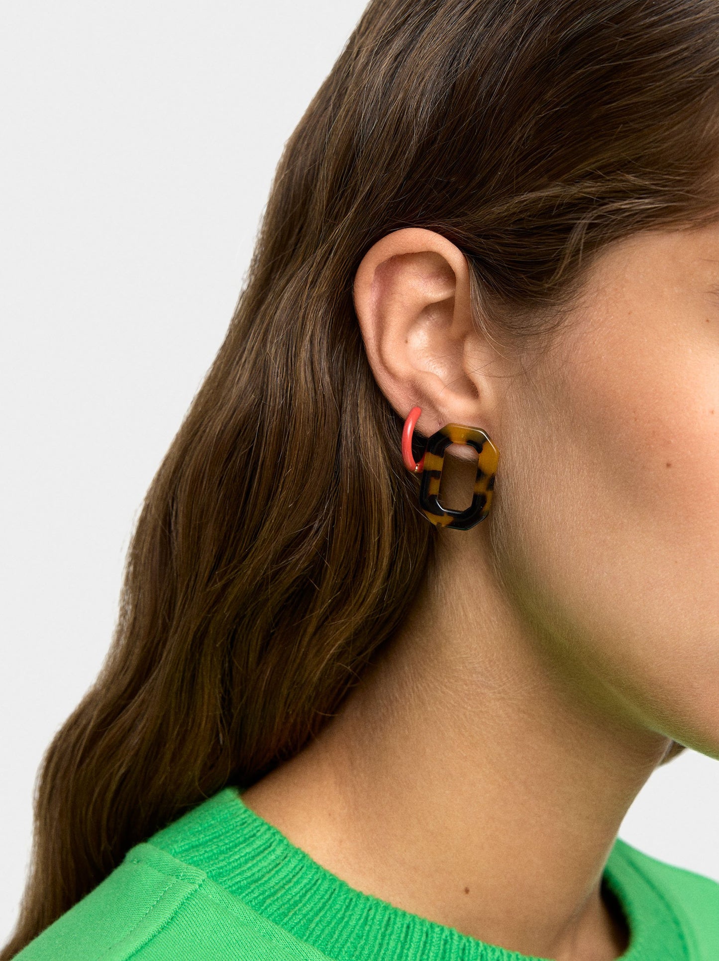 Set Of Earrings Tortoiseshell Effect