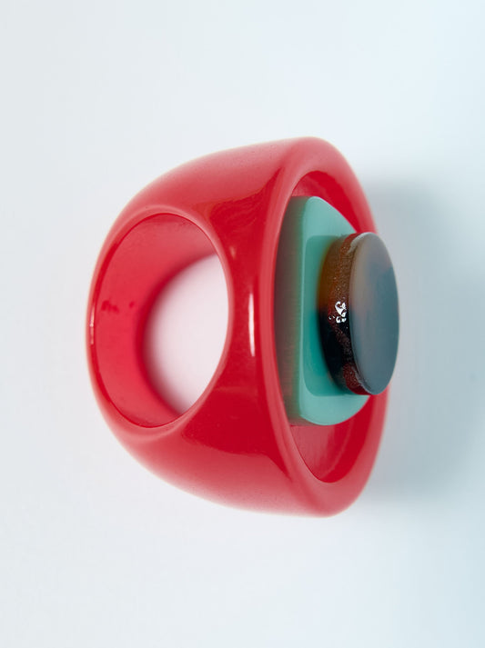 Round Ring With Tortoiseshell Effect
