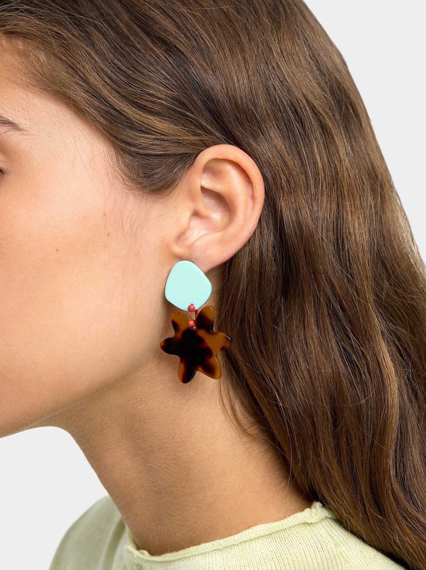 Star Earrings With Tortoiseshell Effect