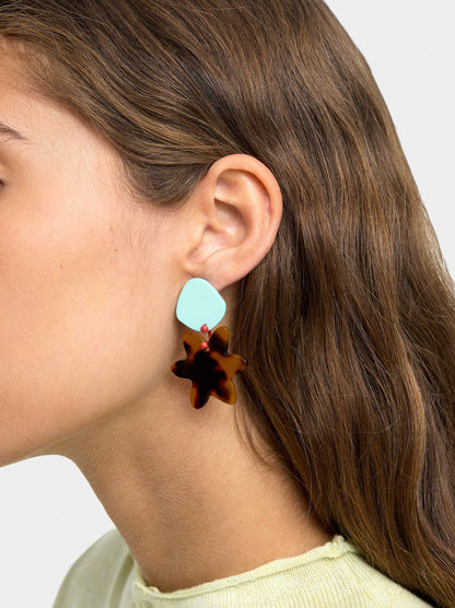 Star Earrings With Tortoiseshell Effect