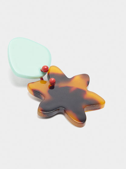 Star Earrings With Tortoiseshell Effect