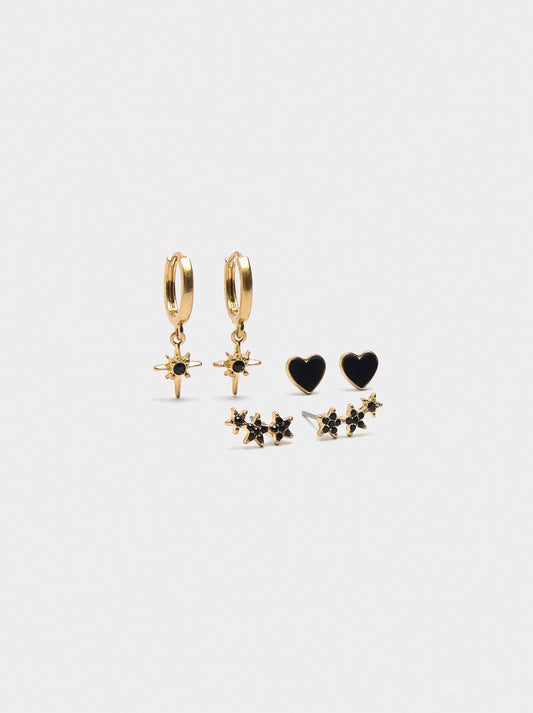 Bicolor Earrings Set With Enamel