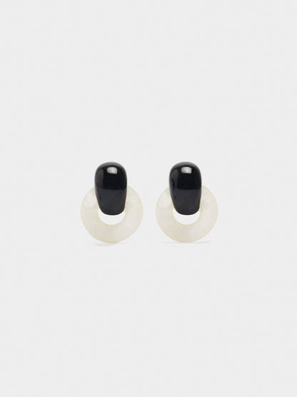 Round Earrings With Stone Effect