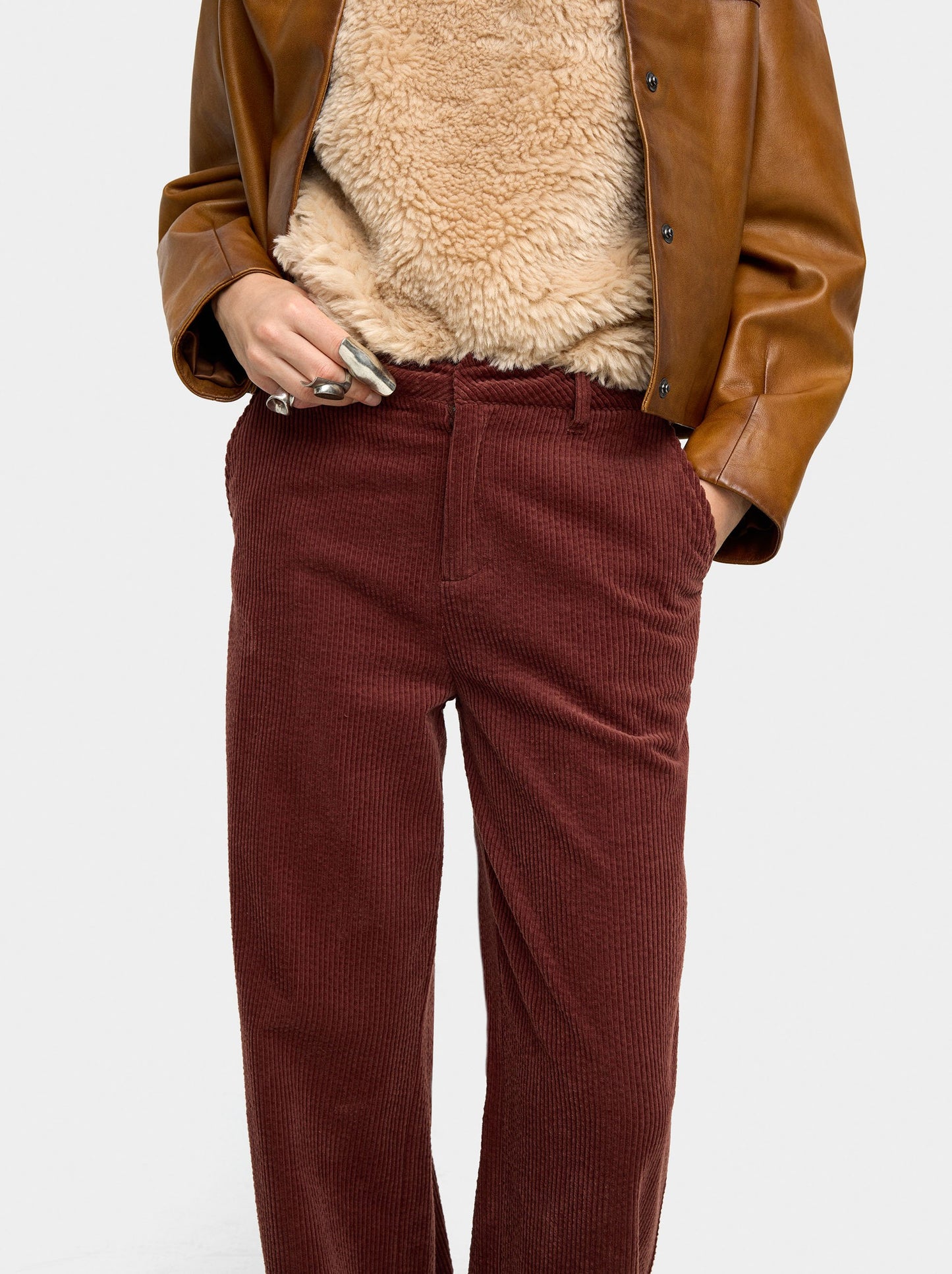 Corduroy Trousers With 100% Cotton