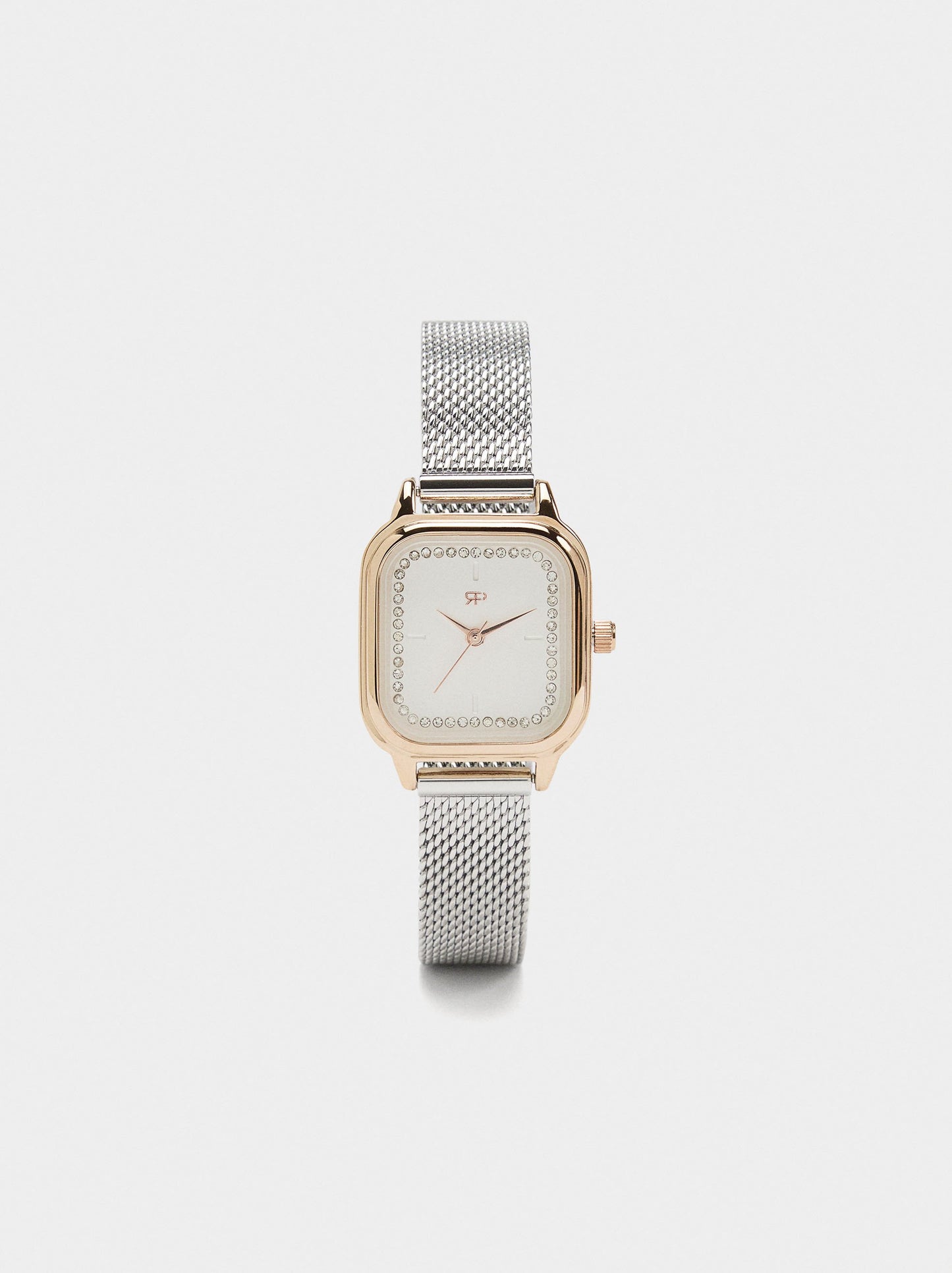 Square Watch With Bicolor Stainless Steel Bracelet