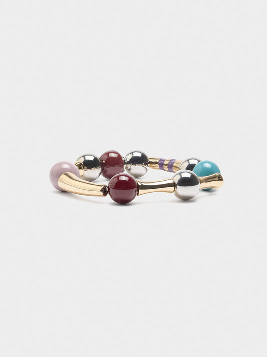 Elastic Bracelet With Enamel Beads