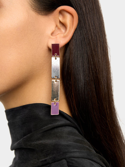 Long Earrings With Enamel