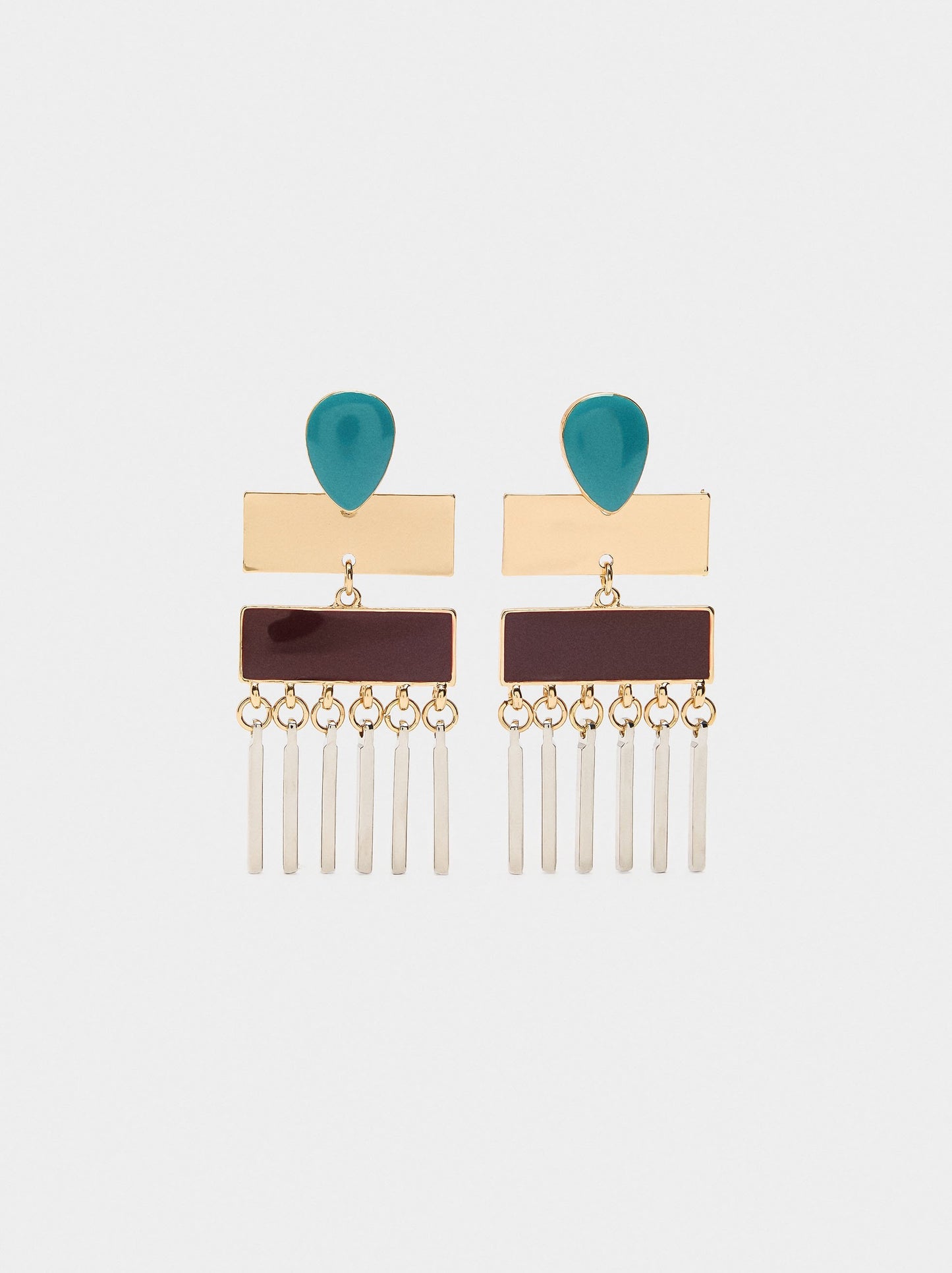 Long Earrings With Enamel