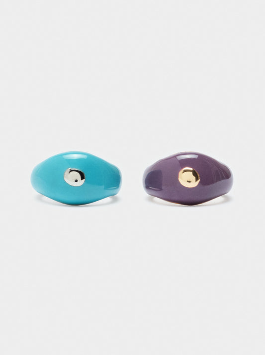 Set Of Rings With Enamel