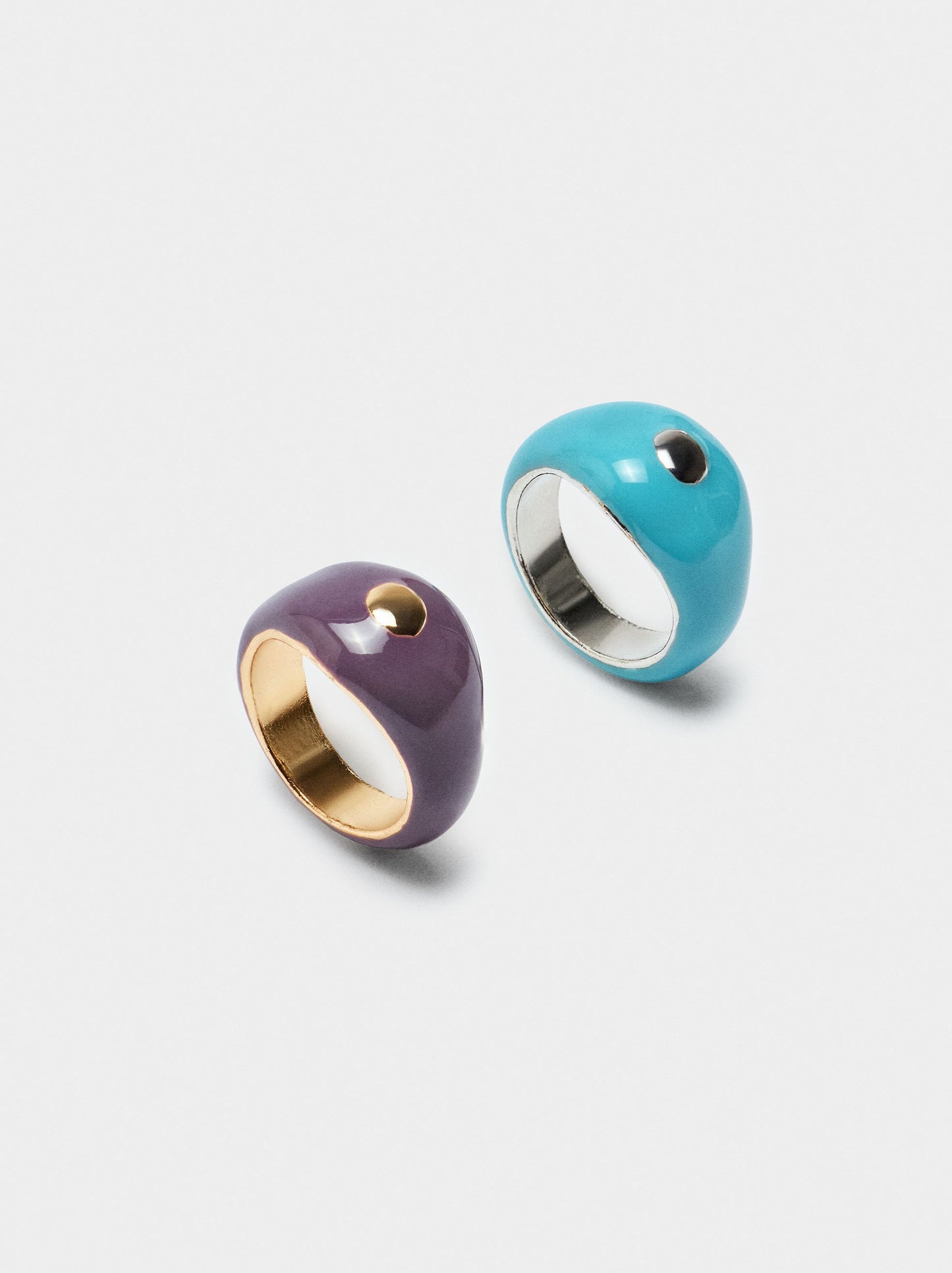 Set Of Rings With Enamel