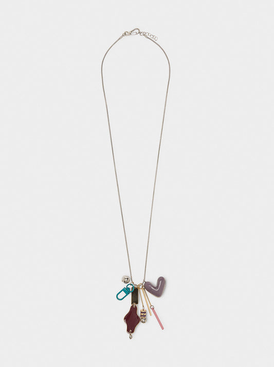 Long Necklace With Enamel Pendants