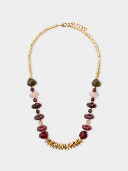 Short Necklace With Multicolor Beads