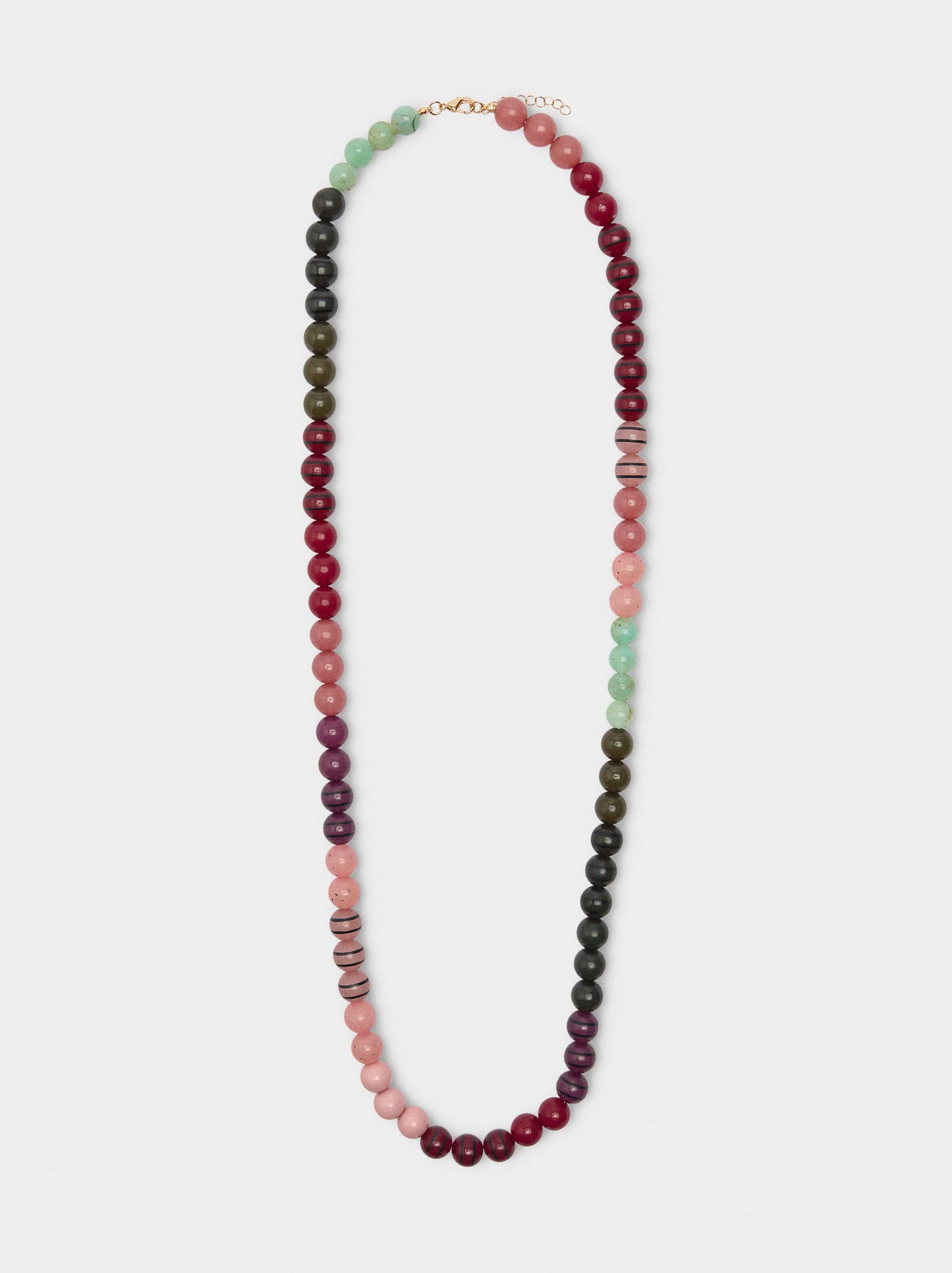 Long Multicolor Necklace With Stone Effect