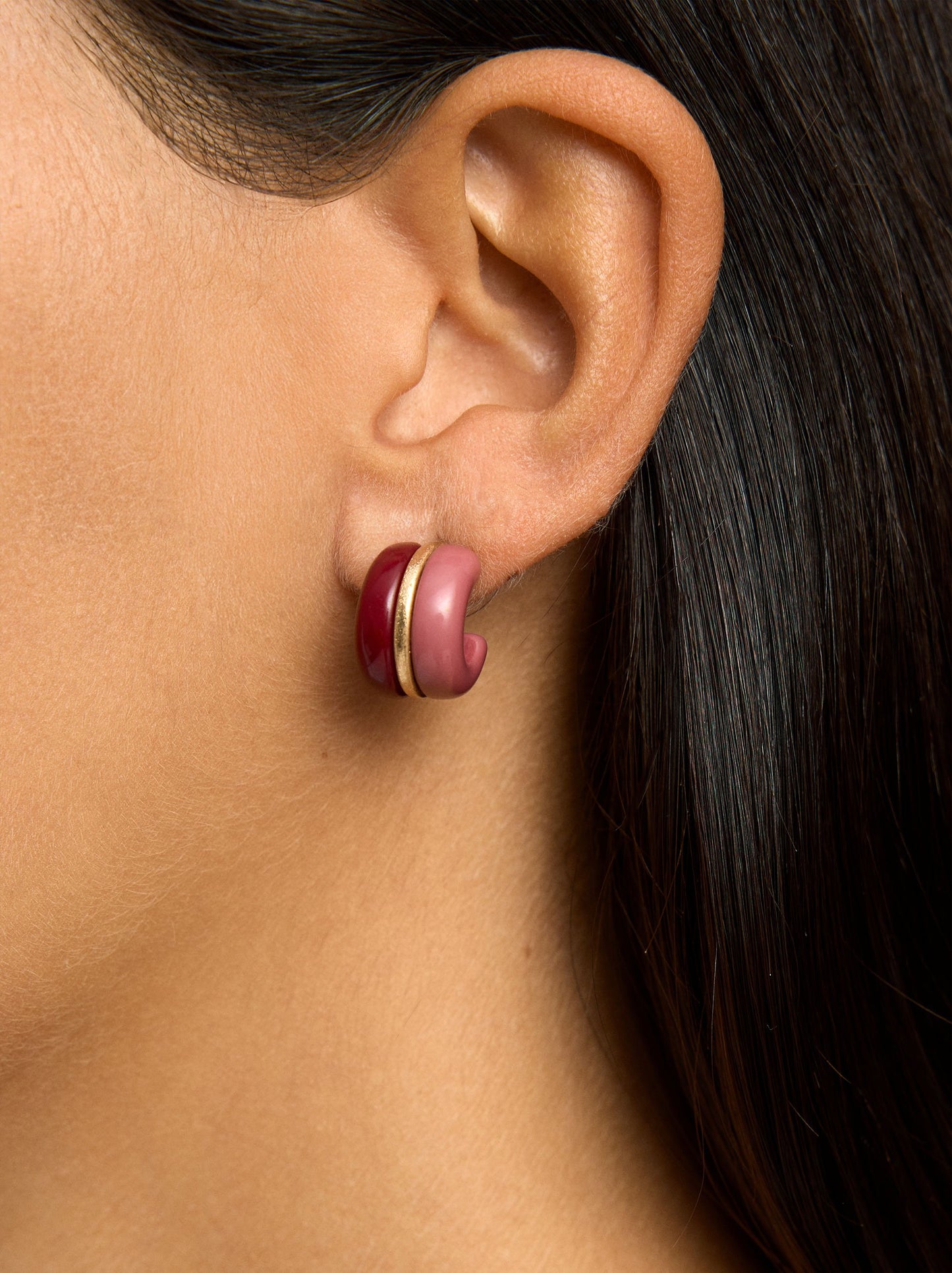 Open Hoop Earrings With Resin