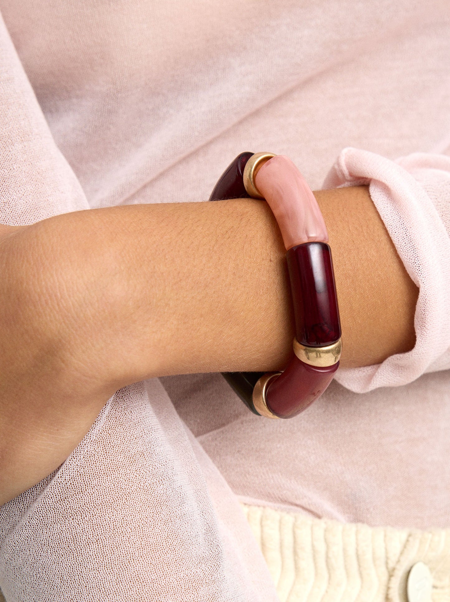 Elastic Bracelet With Stone Effect