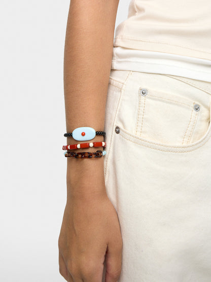 Set Of Multicolor Bracelets With Resin