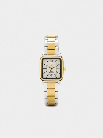 Bicolor Watch With Stainless Steel Bracelet