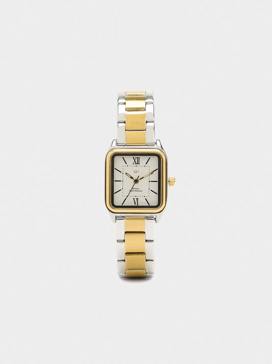 Bicolor Watch With Stainless Steel Bracelet