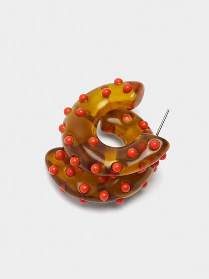 Open Hoop Earrings With Spheres