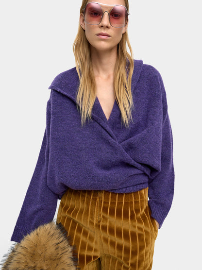 Knit Sweater With Crossover