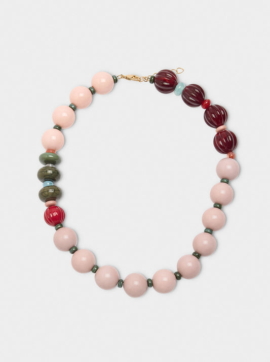 Short Necklace With Multicolor Beads