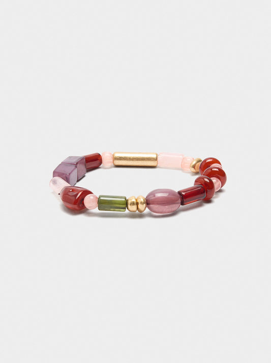 Multicolor Elastic Bracelet With Stone Effect