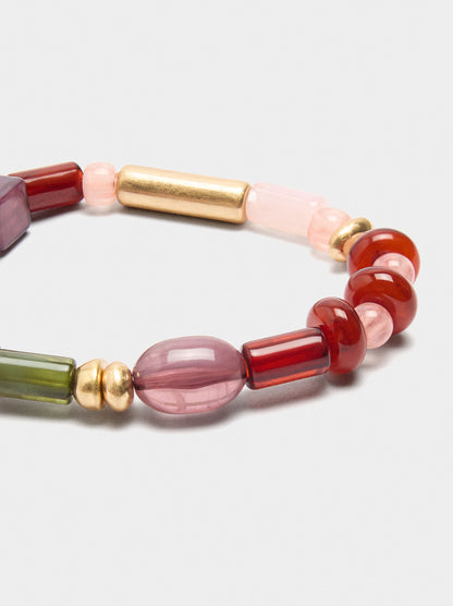 Multicolor Elastic Bracelet With Stone Effect