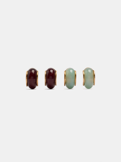 Set Of Stone-Effect Hoop Earrings