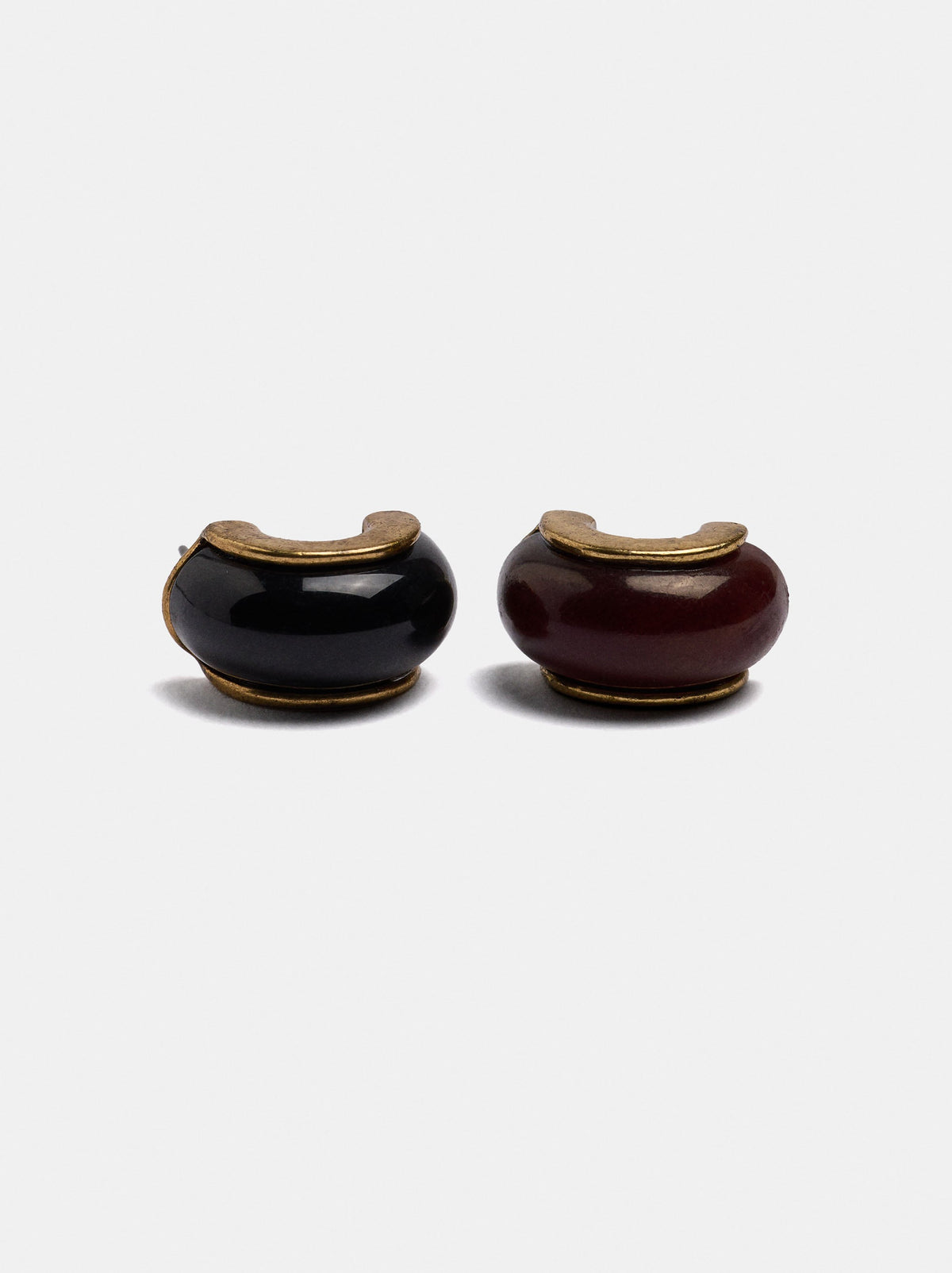 Set Of Stone-Effect Hoop Earrings