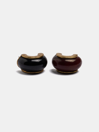 Set Of Stone-Effect Hoop Earrings
