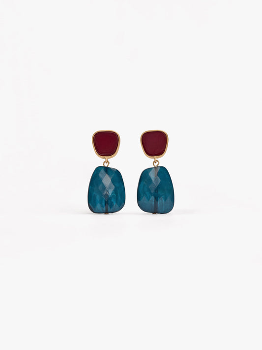 Long Stone-Effect Earrings