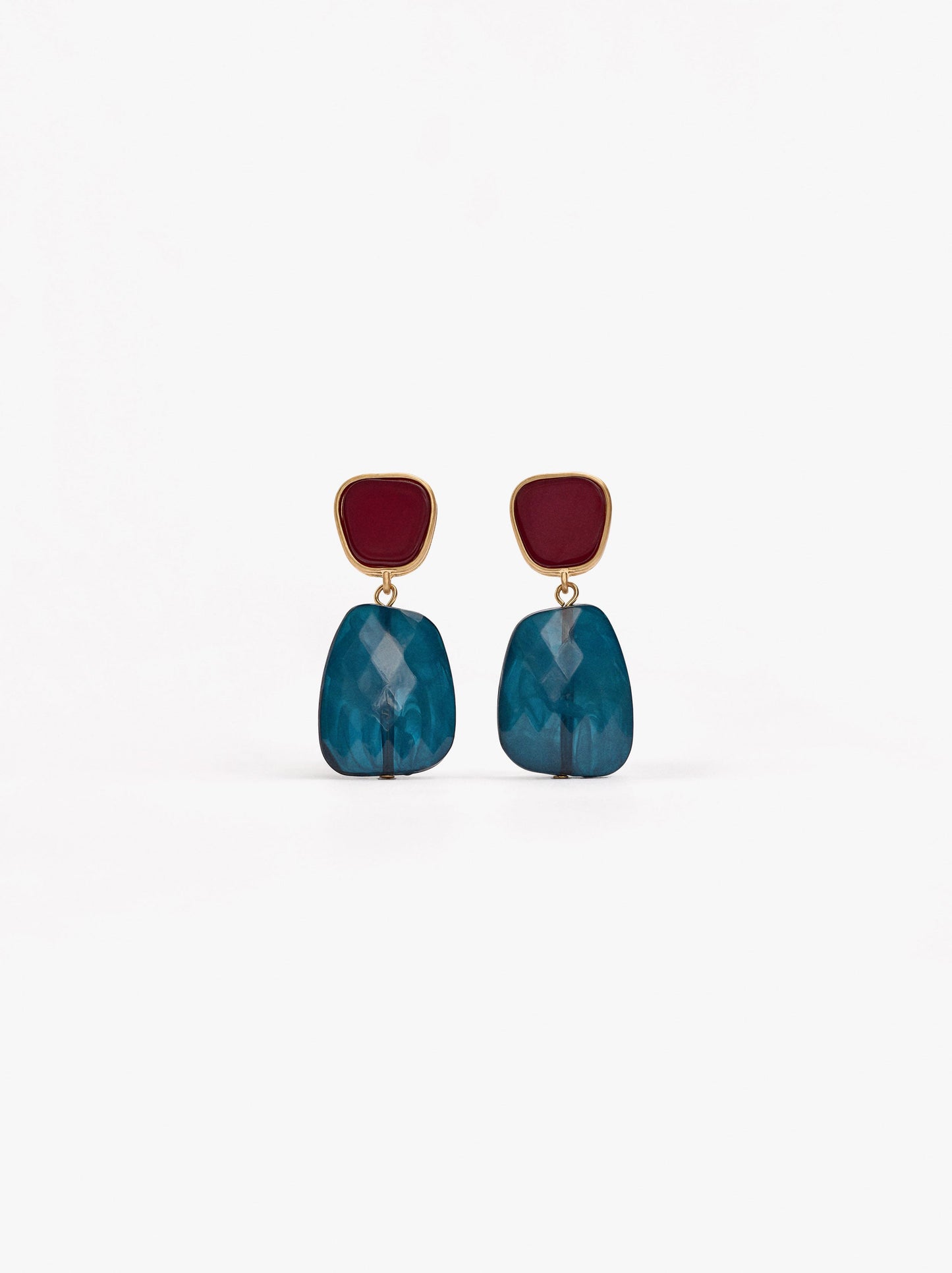 Long Stone-Effect Earrings