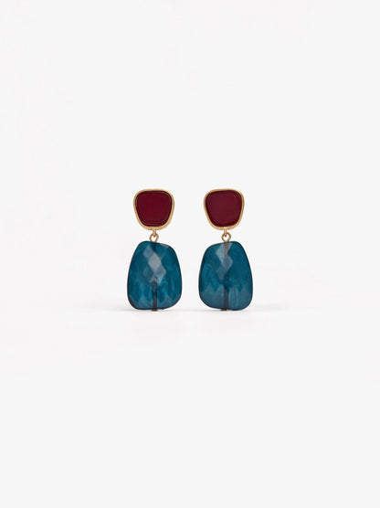 Long Stone-Effect Earrings