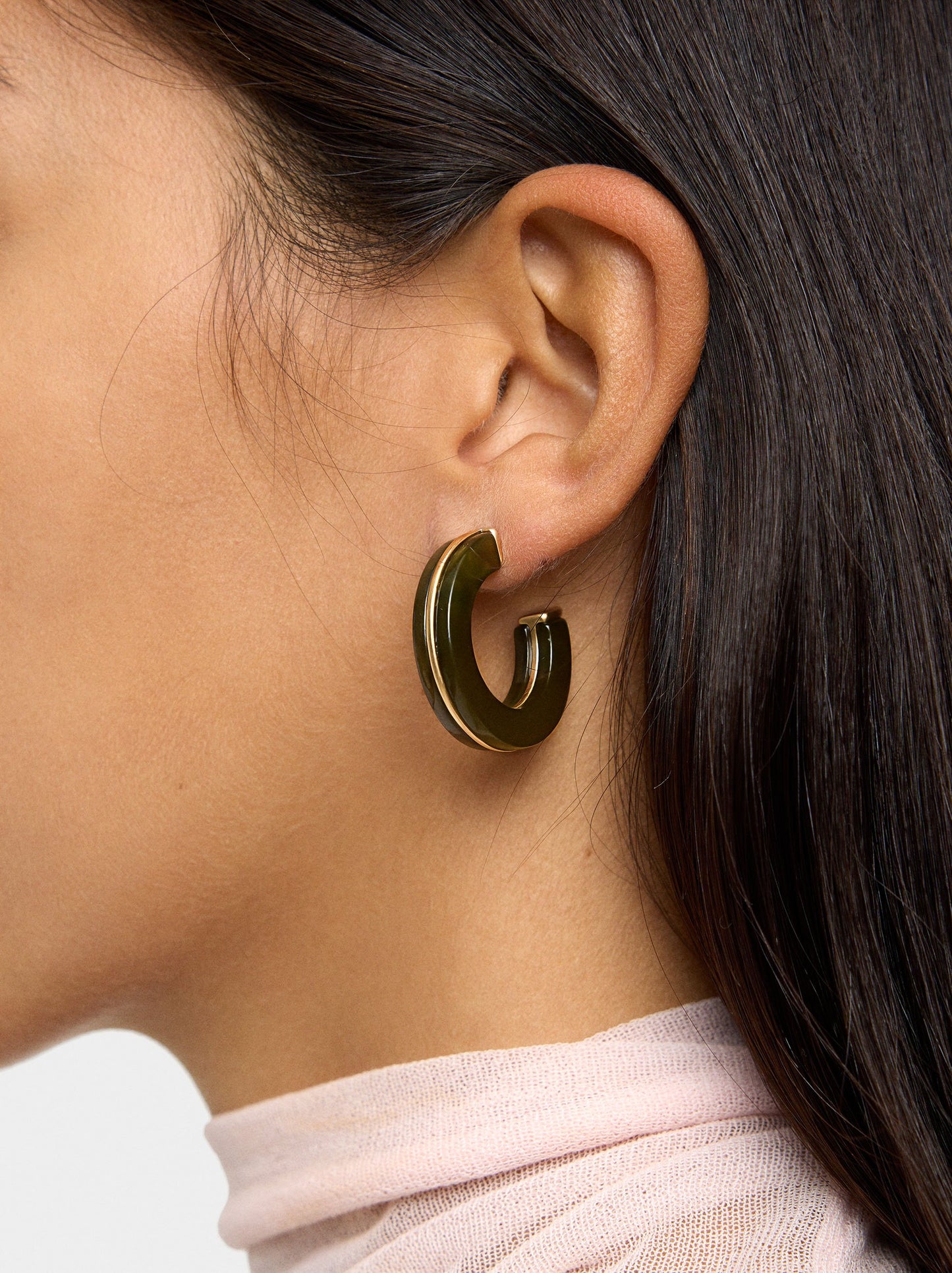 Open Hoop Earrings With Resin