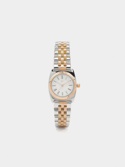 Watch With Bicolor Stainless Steel Wristband