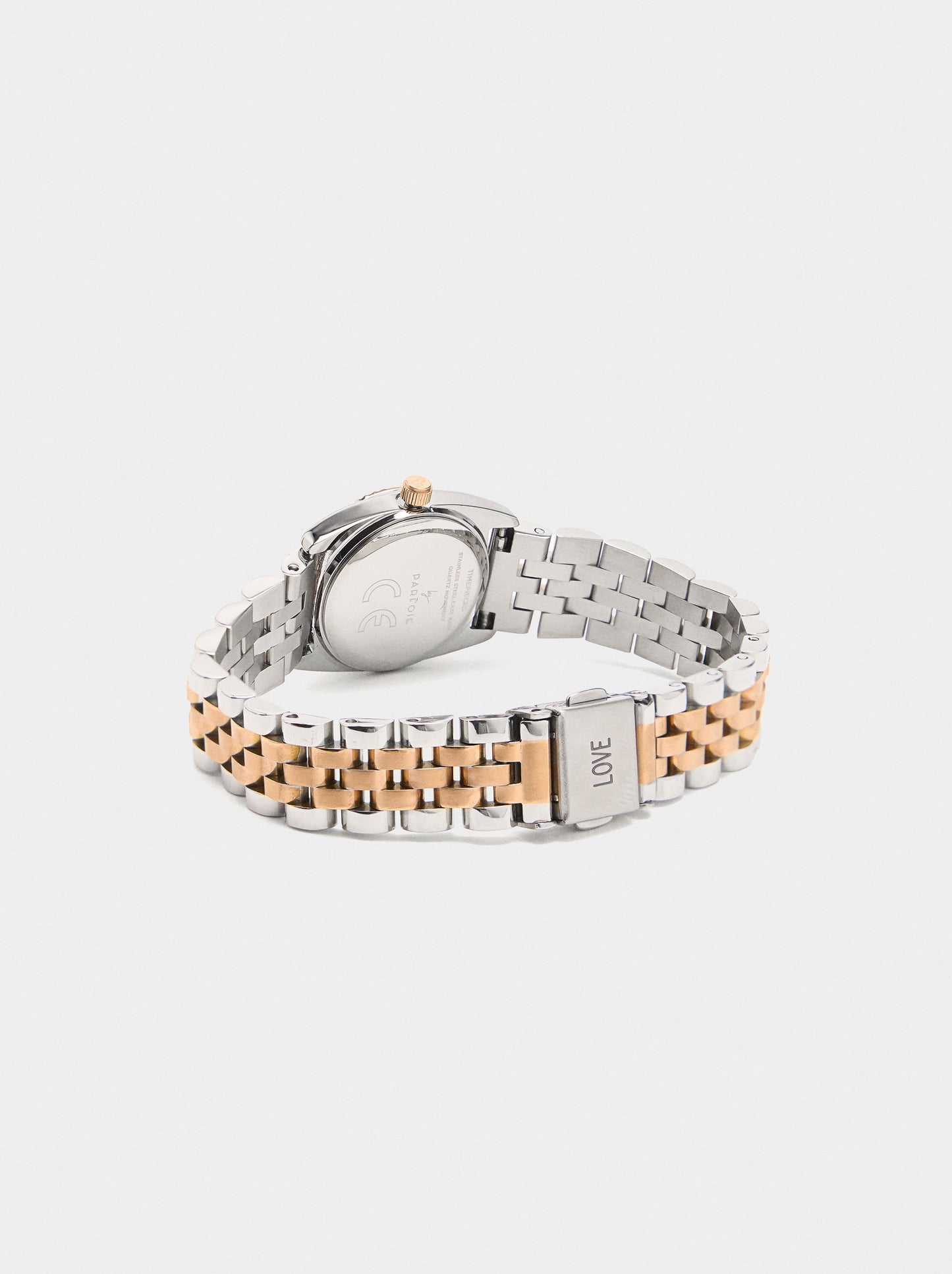 Watch With Bicolor Stainless Steel Wristband