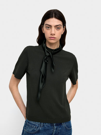 Knitted Sweater With Scarf