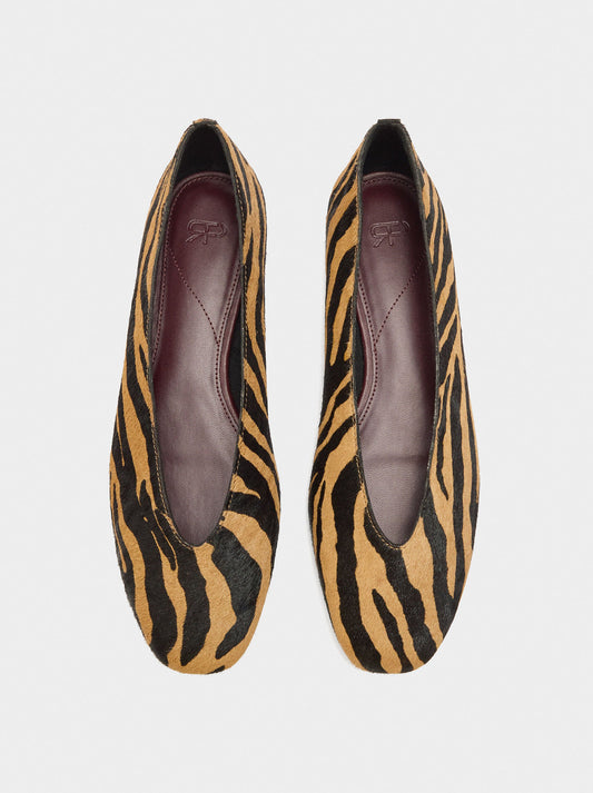 Animal Print Leather Ballet Flats